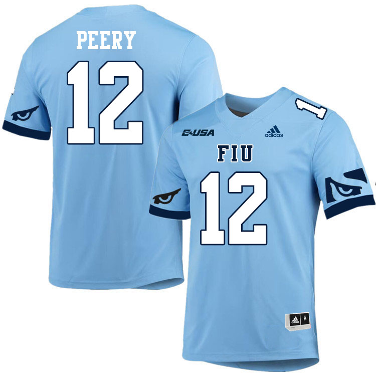 #12 Chayden Peery FIU Jersey,Florida International University Panthers Football Jersey-Light Blue